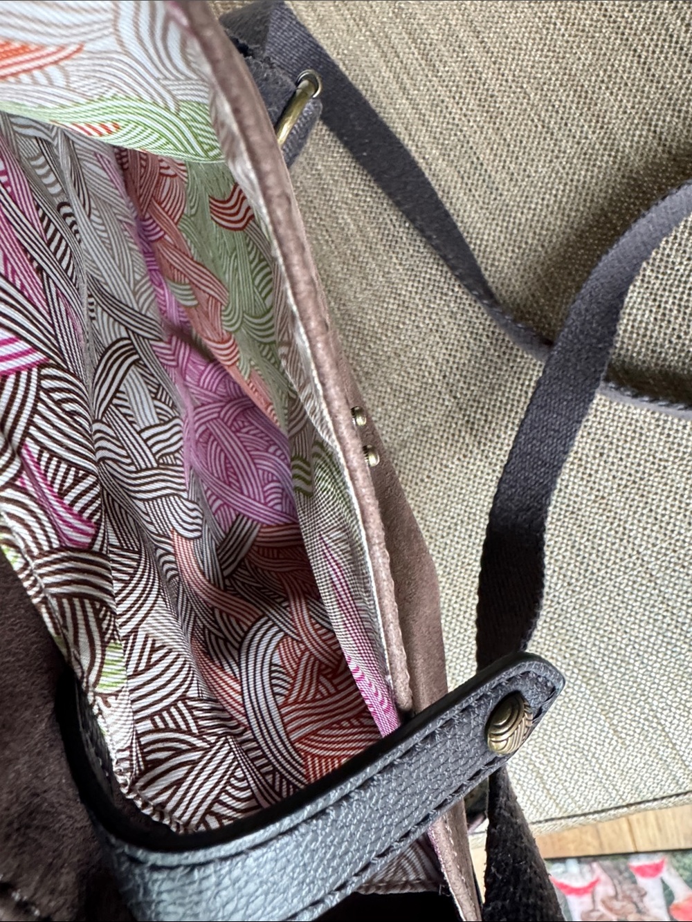 The Sak Two-Tone Brown Textured Leather Crossbody Bag - Picture 5 of 5
